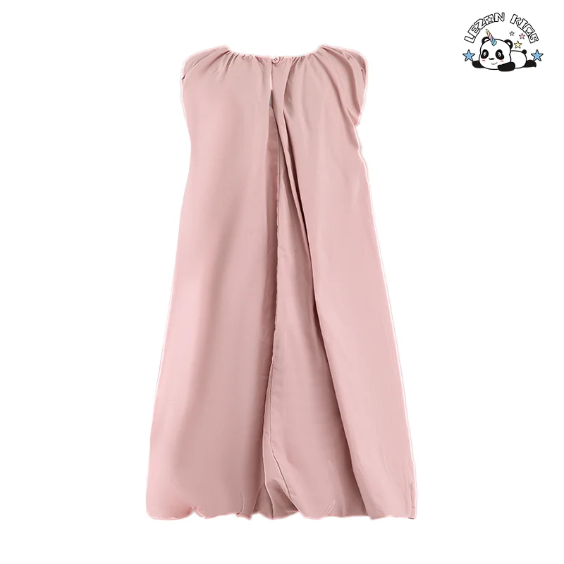 LEZONKIDS - Vestido infantil personalizável de verão sem mangas, vestidos casuais respiráveis de verão para 2-14T